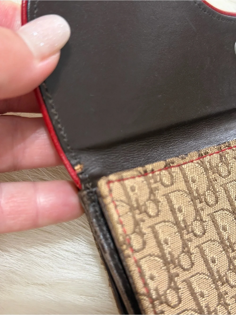 Christian Dior Y2K Vintage Trotter Monogram Rasta Color Canvas Saddle Wallet
